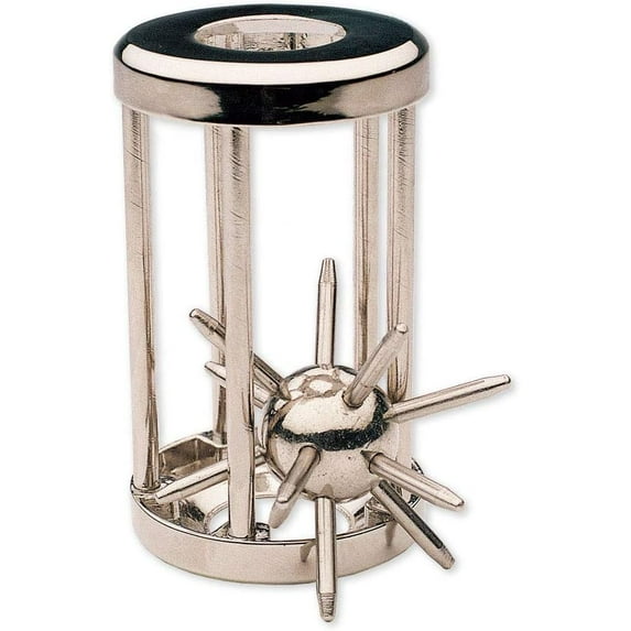 Bits & Pieces Nerves of Steel Trapped Satellite Metal Brain Teaser Puzzle, 3×1 in