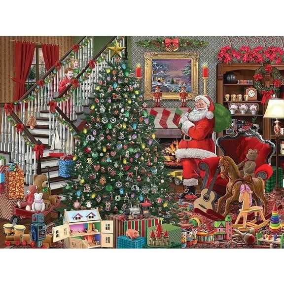 Bits and Pieces 1000 Piece Jigsaw Puzzle for Adults 20' x 27" Christmas Joy Santa Jigsaw