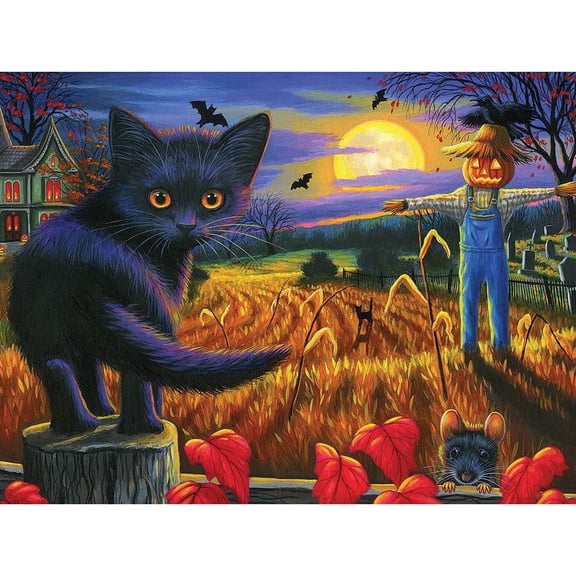 Bits and Pieces 1000 Piece Jigsaw Puzzle for Adults “Cornfield Moon” By Bridget Voth 20” x 27"