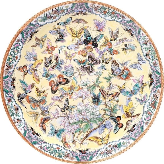Bits And Pieces Jigsaw Puzzle Round 1000 Piece Ninety Nine Butterflies Flowers 20" x 27"