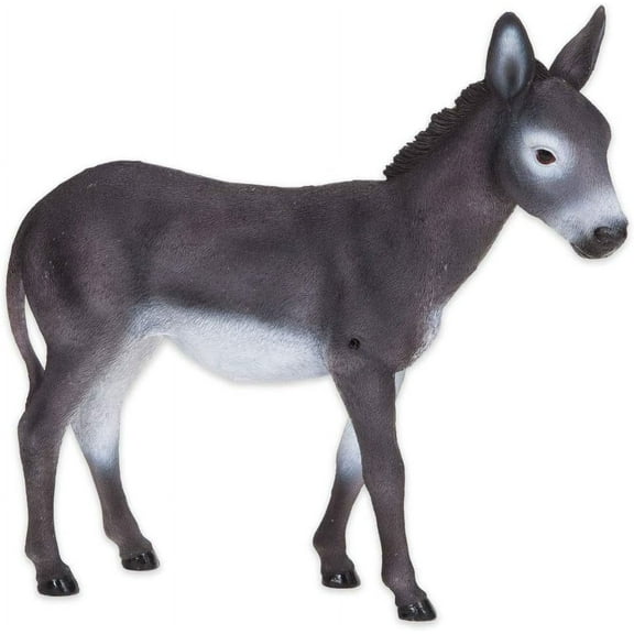 Bits and Pieces 14" Diego The Donkey Garden Statues, Motion Sensor, Weather-resistant, Hand-painted Polyresin