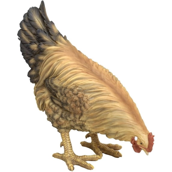 Bits And Pieces 17 in Tall Farmhouse Chicken Garden Statue, hand-painted polyresin, life-sized