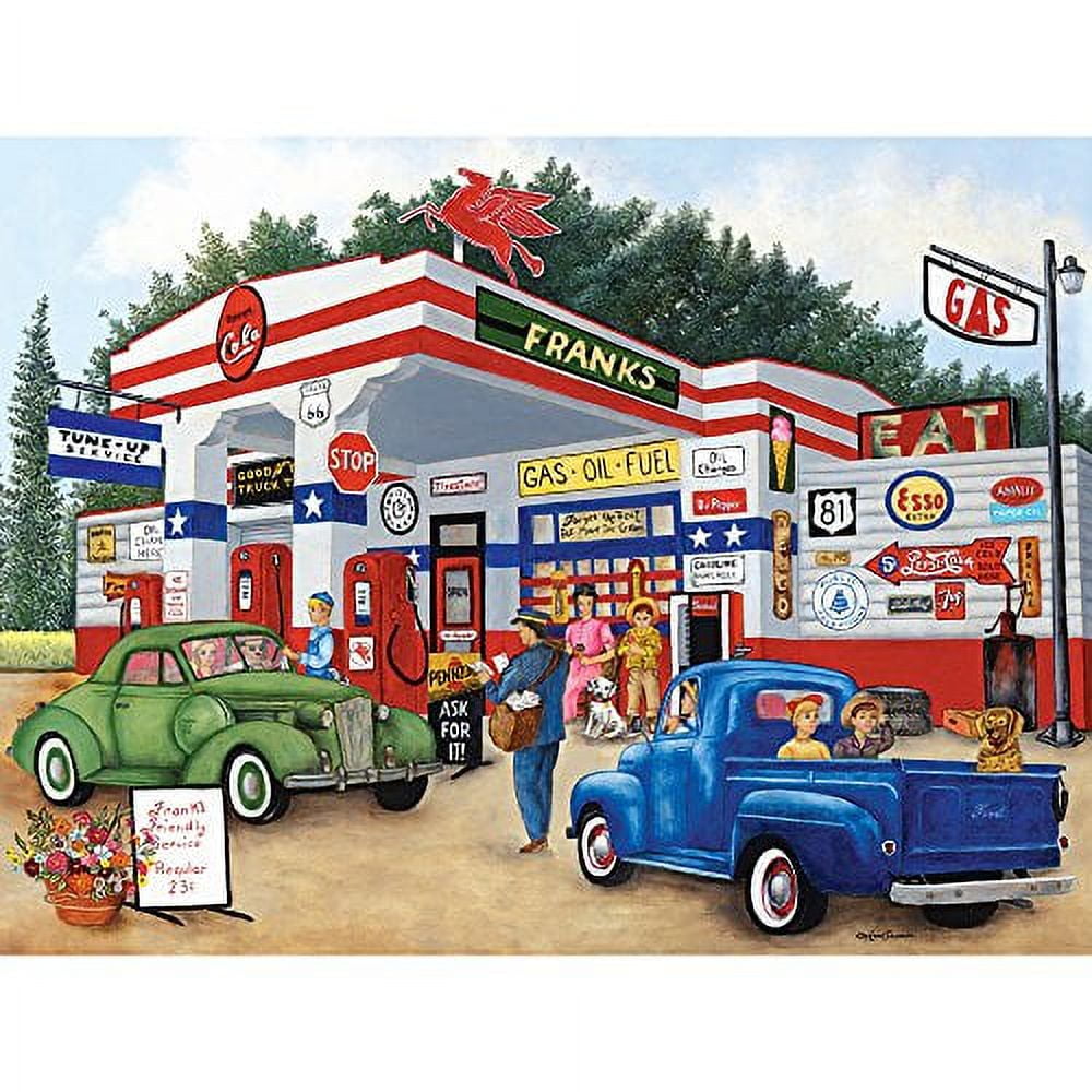 Bits and Pieces 300 Frank's Friendly Service Piece Jigsaw Puzzle Americana Summer