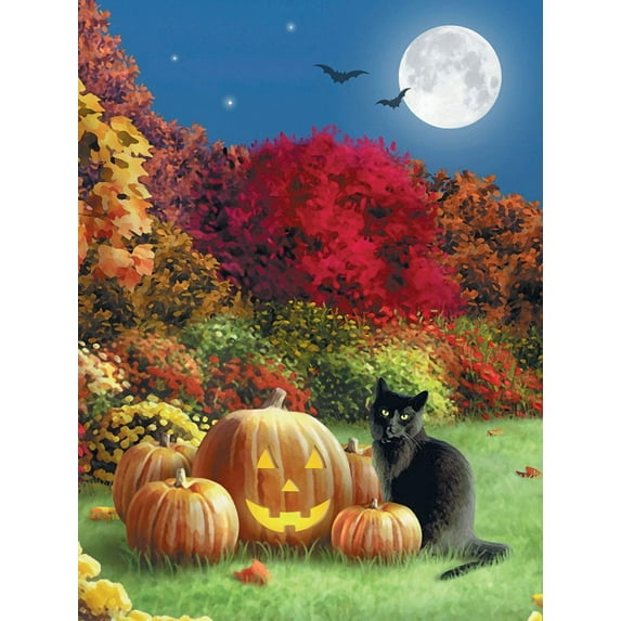 Bits and Pieces – 300 Piece Halloween Puzzle – Black Cat & Jack-O'-Lantern