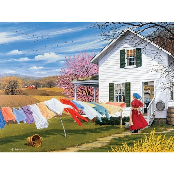 Bits and Pieces 300-Piece Jigsaw Puzzle – Countryside Clothesline – 18" x 24"