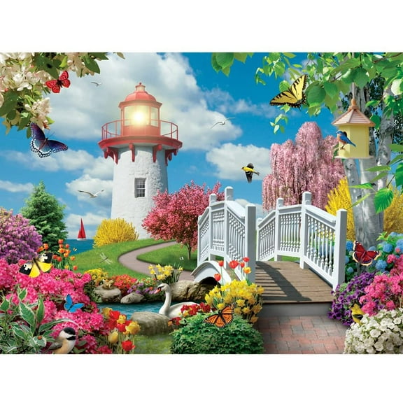 Bits and Pieces 300 Piece Jigsaw Puzzle Spring Light Summer Lighthouse by Alan Giana 18" x 24"