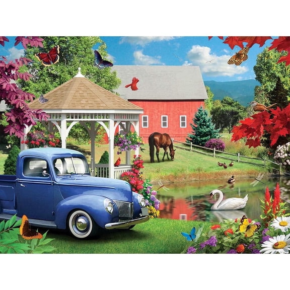 Bits and Pieces 300 Piece Jigsaw Puzzle for Adults A Simple Time Spring Barn by Alan Giana 18" x 24"