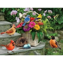 Bits and Pieces 300 Piece Jigsaw Puzzle for Adults “Birds On Porch Steps” by Greg Giordano 18"x24"