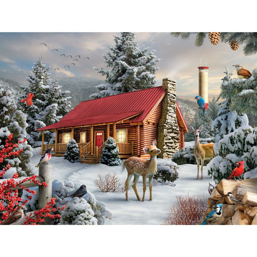 Bits and Pieces 300 Piece Jigsaw Puzzle New Friends Snowy Winter Scene by Alan Giana 18" x 24"