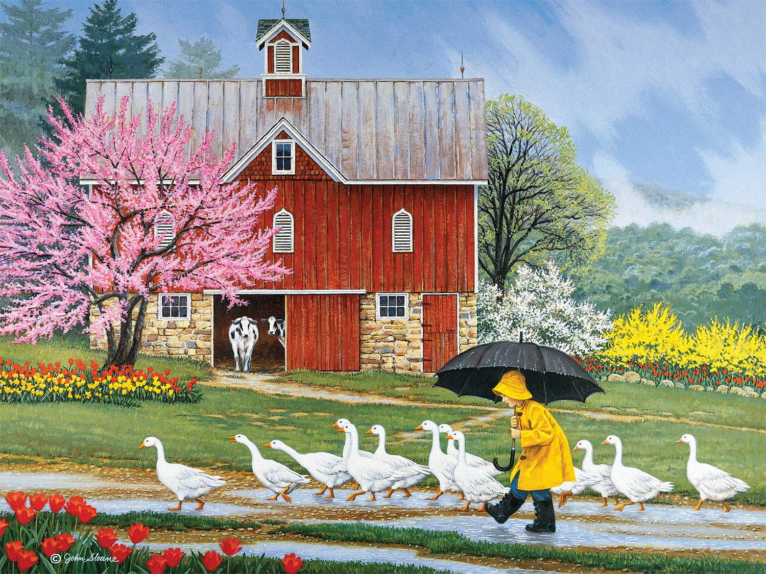 Bits and Pieces 300 Piece Jigsaw Puzzles Puddle Jumpers by John Sloane 18" x 24"