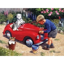 **Bits and Pieces 300 Piece Puzzle – Washing the Car Family Scene – 18"x24"**