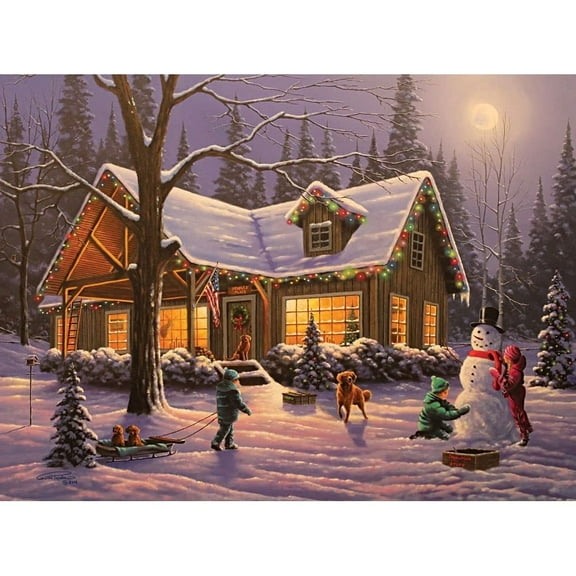 500-Piece Glow-in-the-Dark Jigsaw Puzzle “Family Traditions” 18"x24"
