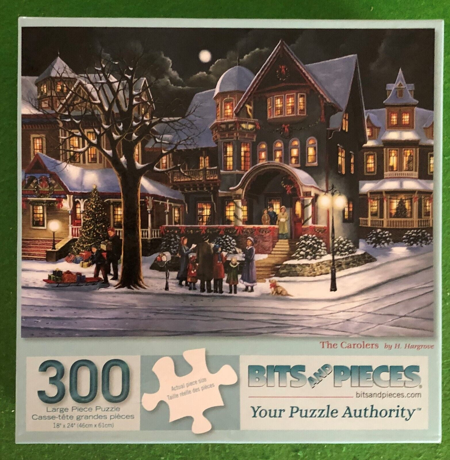 Bits and Pieces 500 Piece H. Hargrove Art Jigsaw Puzzle The Carolers 18" X 24"