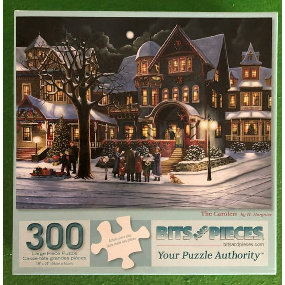 Bits and Pieces- 500 Piece H. Hargrove Art Jigsaw Puzzle- The Carolers 18" X 24"