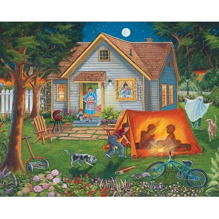 Bits and Pieces - 500 Piece Jigsaw Puzzle - Backyard Camping - Family Fun House Puzzle - by Artist Christine Carey - 500 pc Jigsaw