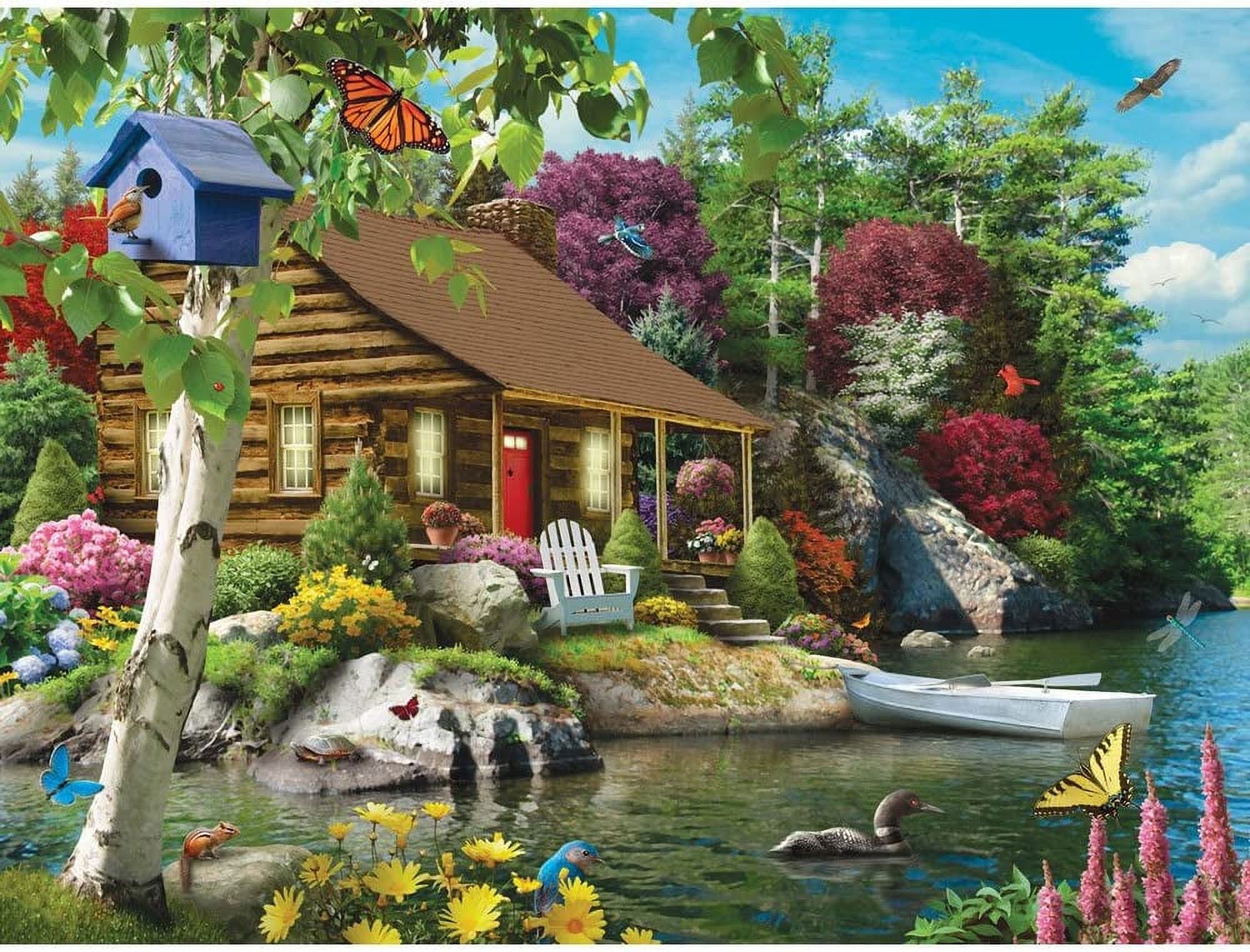 Bits and Pieces 500 Piece Jigsaw Puzzle Cabin on The Lake Summer Lake ...