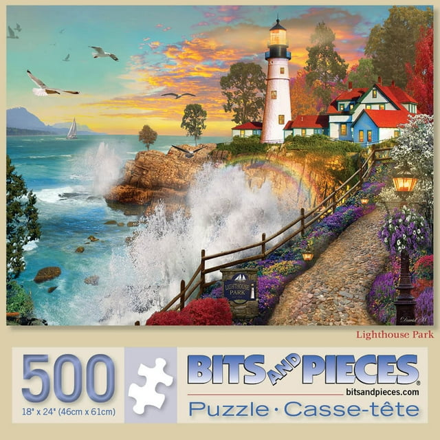 Bits and Pieces 500 Piece Jigsaw Puzzle for Adults Lighthouse Park by Artist David Maclean