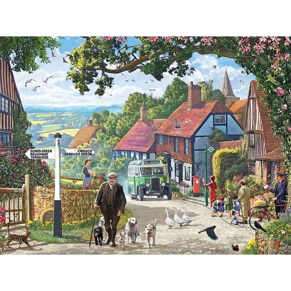 Bits and Pieces 500 Piece Jigsaw Puzzle for Adults “The Country Bus” by Steve Crisp 18"X24"