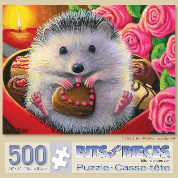 Bits and Pieces 500 Piece Jigsaw Puzzle for Adults “Valentine Sweets” by Bridget Voth 18” x 24”