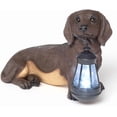 thumbnail image 1 of Bits and Pieces 9" Dachshund Dog Garden Statues, Solar Lantern, 1 of 7