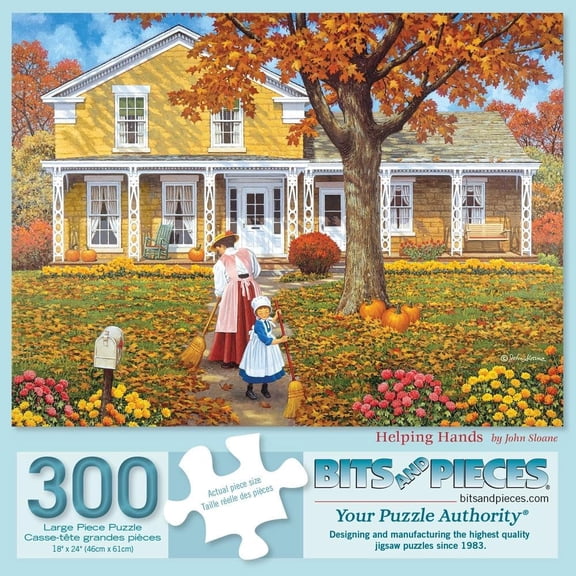 Bits and Pieces Helping Hands by John Sloane 300-Piece Jigsaw Puzzle, 18 x 24 Inch