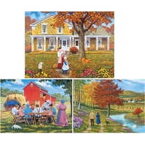 Bits and Pieces Jigsaw Puzzles Colorful Seasons by Artist John Sloane Large Piece 3 Pack 300 Piece 18 x 24 Inch