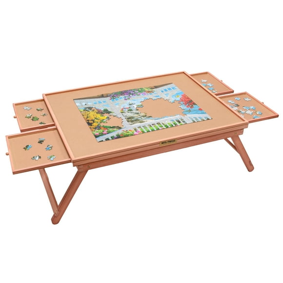Bits and Pieces Jumbo 1500 Pc Puzzle Plateau Lounger, 25.5 x 34.5" Surface With Storage And Cover