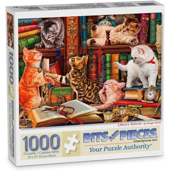 Bits and Pieces Library Kittens 1000 Piece Jigsaw Puzzle 20 x 27 Inch