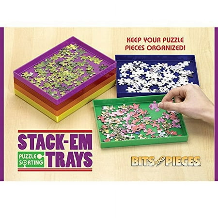 Bits and Pieces - Puzzle Stackem Sorting Trays - Puzzle Piece Sorter Puzzle Gift