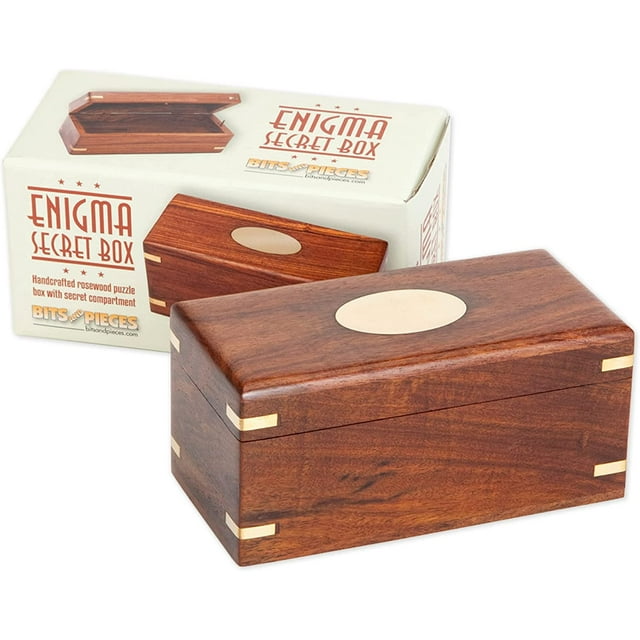 Bits & Pieces Wooden Secret Enigma Puzzle Box Hidden Storage, Money