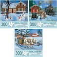 thumbnail image 1 of Bits and Pieces Set of 3 300 Piece Jigsaw Puzzles for Adults Winter by John Sloane 18" x 24", 1 of 12