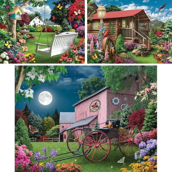 Bits and Pieces Set of 3 300 Piece Jigsaw Puzzles for Adults by Alan Giana 18"x24"
