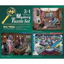 Bits and Pieces Set of 3 500 Piece Jigsaw Puzzles for Adults Mystery by Gene Dieckhoner 18" x 24"