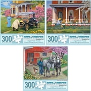Bits And Pieces Jigsaw Puzzles Classic Summer 300 Piece Set of 3 18" x 24"