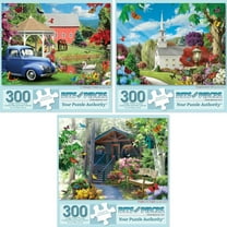 Bits and Pieces Jigsaw Puzzles Flower Nature Spring by Alan Giana 300 Piece Set of Three 18" x 24"