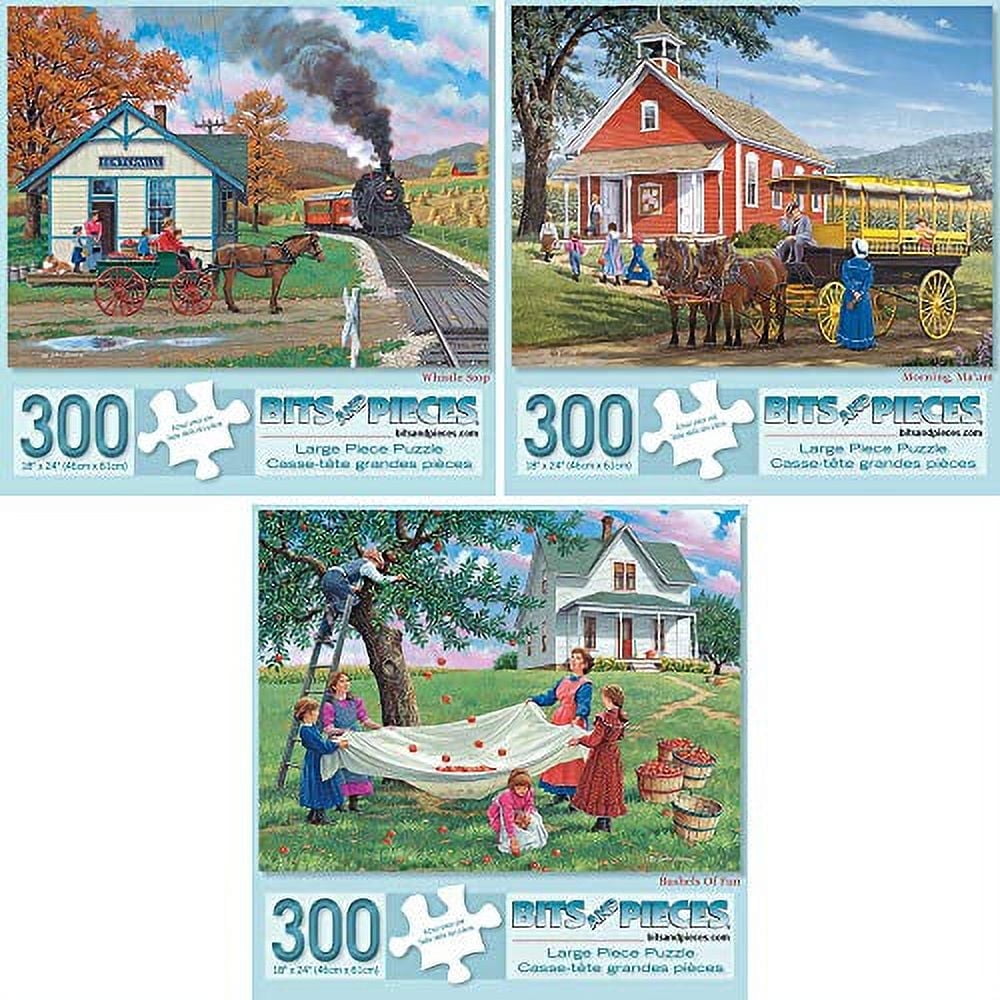 Bits and Pieces Jigsaw Puzzles Sunny Season Collection by John Sloane 300 Piece 3-Pack 18" x 24"