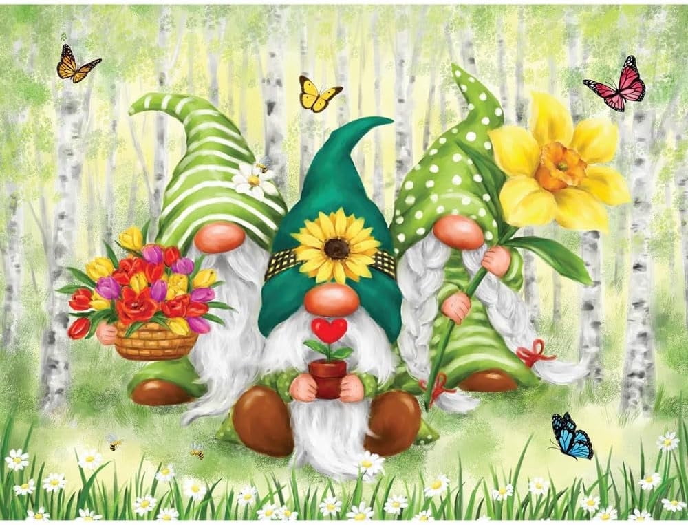 Bits and Pieces Spring Gnomes 500 Piece Adult Jigsaw Puzzle 18x24 ...
