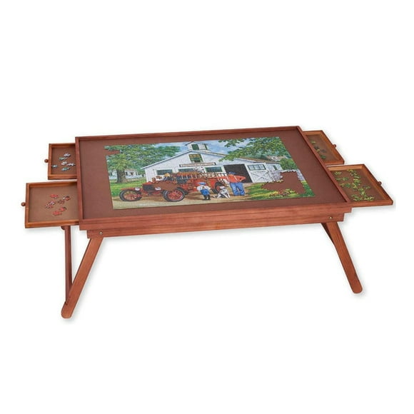 Bits and Pieces Standard Puzzle Plateau Lounger w/ Cover Storage 1000 pc Table w/ Legs 21" x 29"