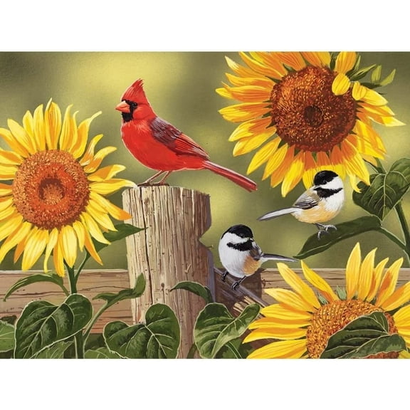 Bits and Pieces Sunflower and Songbirds 500 Piece Jigsaw Puzzle 18" x 24"