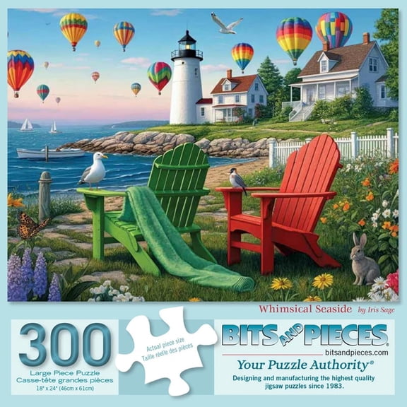 Bits and Pieces Whimsical Seaside 300 Piece Jigsaw Puzzle, 18 x 24 in