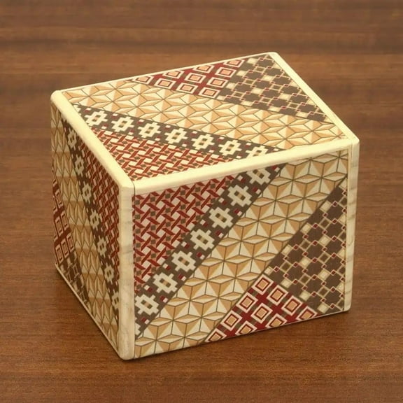 Bits and Pieces Wooden Puzzle Box 11-Step Secret Compartment Brain Teaser