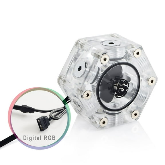 Bitspower G1/4" Hexagon Flow Indicator, Digital RGB