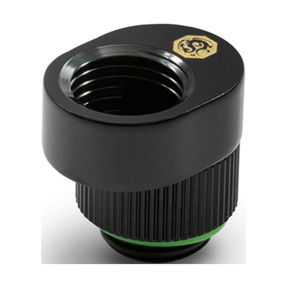 Bitspower G1/4" Rotary Offset Fitting, 5mm, Glorious Black, 2-pack