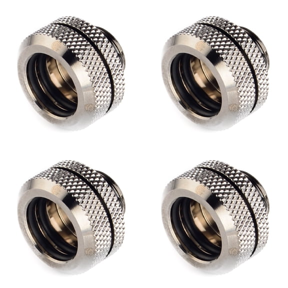 Bitspower G1/4" to Enhance Multi-Link Fitting for 14mm OD Rigid Tubing, Black Sparkle, 4-pack