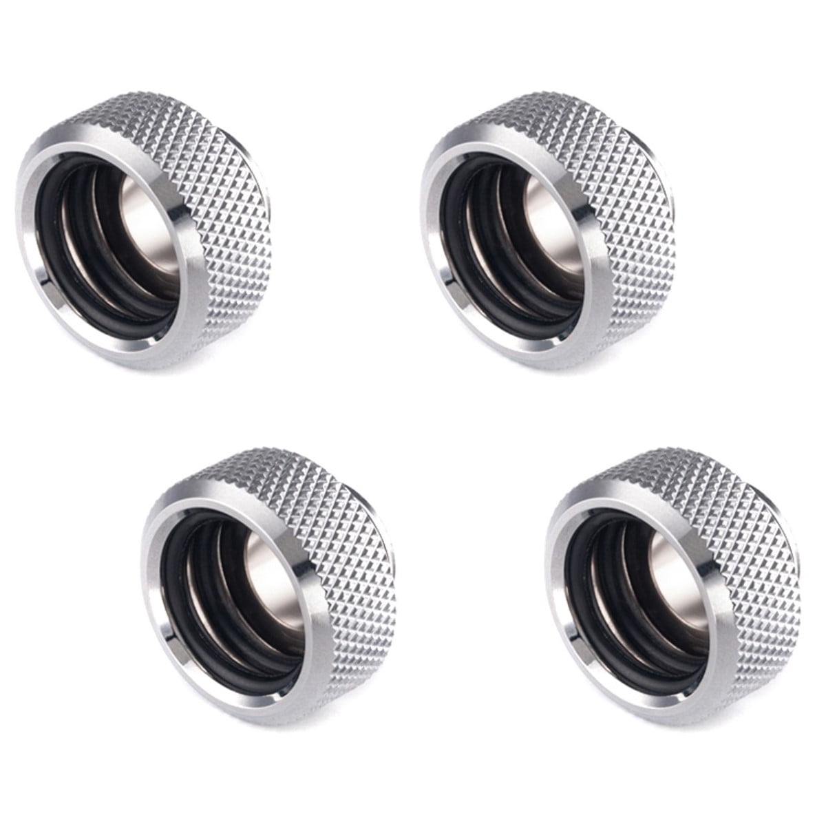 Bitspower 6-Pack Silver Fittings For 14mm Rigid Tubing – Hi-Flow, Multi-Link, G1/4 Thread