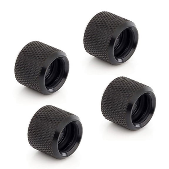 Bitspower Multi-Link Coupler Fitting for 12mm OD Rigid Tubing, Matte Black, 4-pack