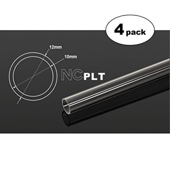 Bitspower None Chamfer PETG Link Tube, 12mm OD, 500mm, Clear, 4-pack