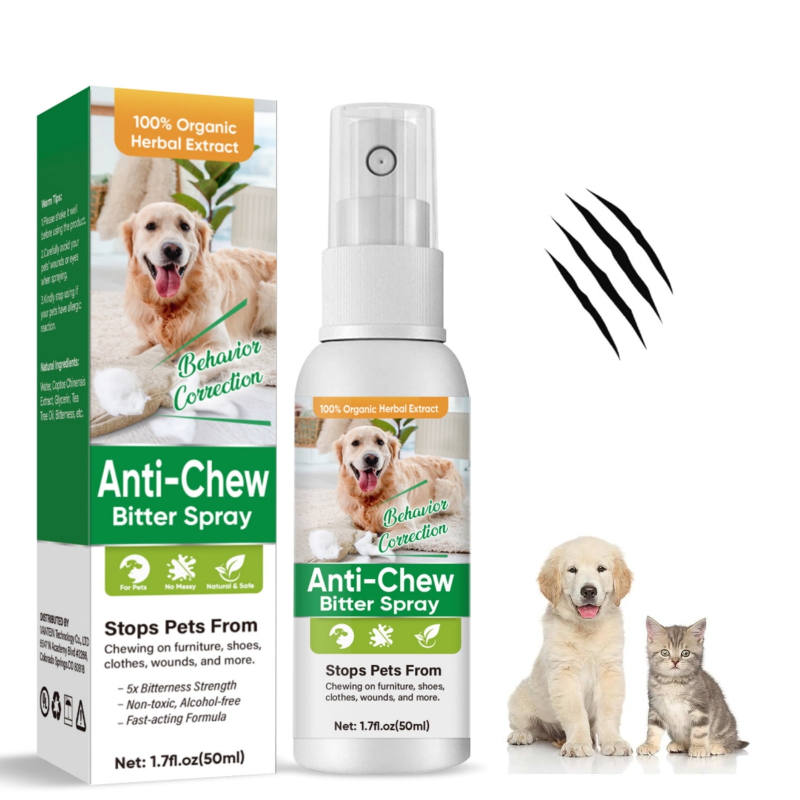 Bitter Apple Spray for Dogs to Stop Chewing, No Chew Spray for Dogs, Pet Corrector Spray for Dogs Behavior Training, No Chew Licking of Fur, Bandages, Shoes, Wounds & Furniture, Indoor & Outdoor