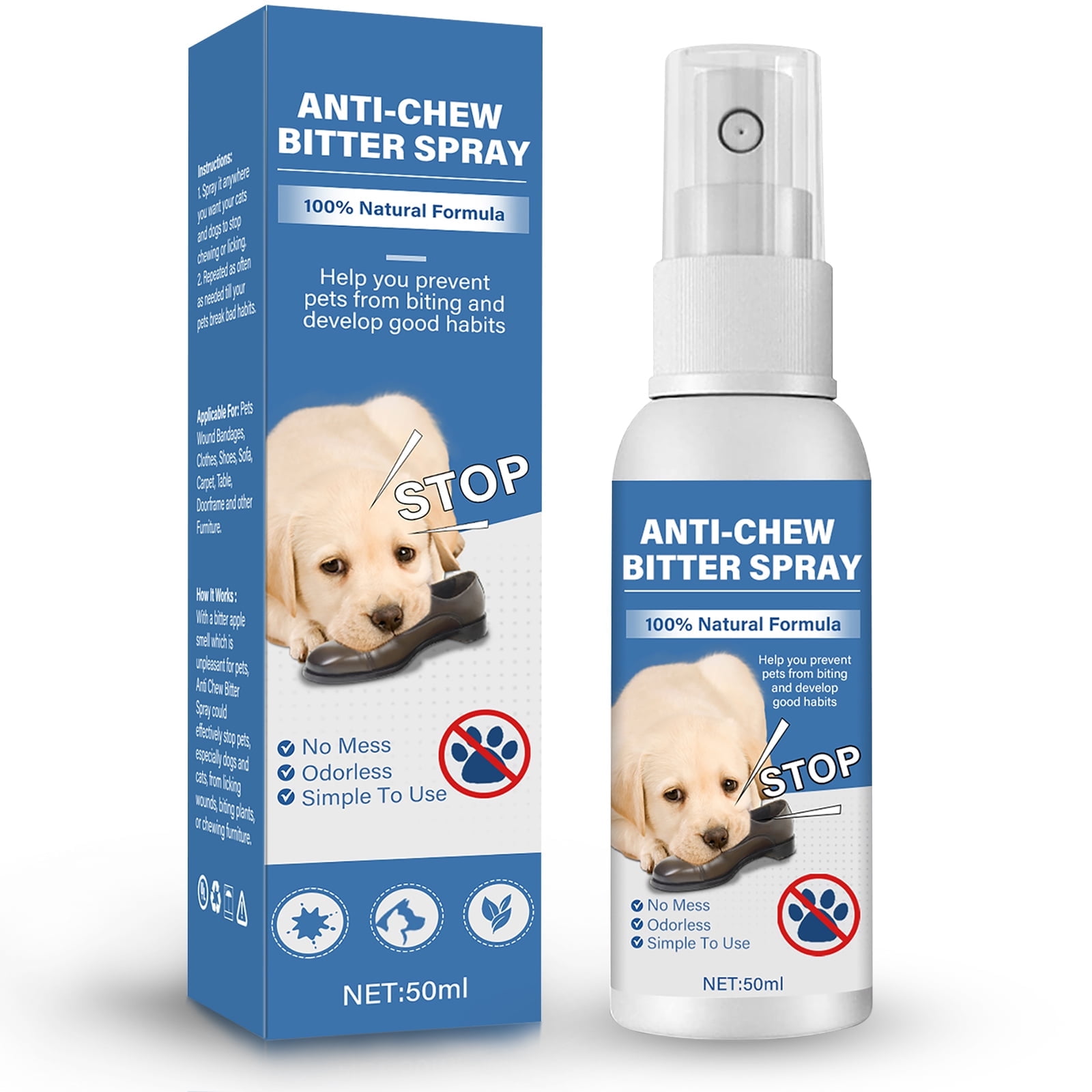 Bitter Apple Spray for Dogs to Stop Chewing Prevents Dogs from Biting and Staying Away from Restricted Areas Indoor and Outdoor Use Dog Deterrent