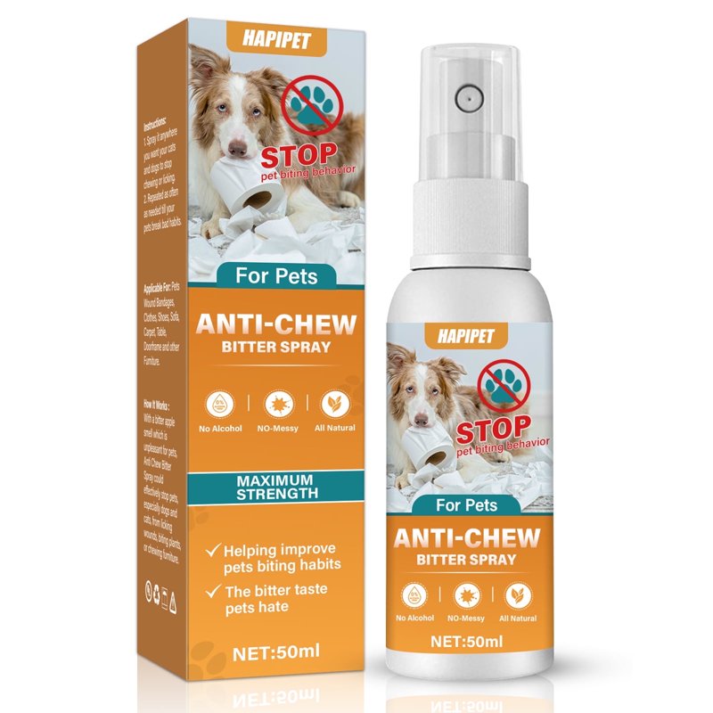 Bitter Apple Spray for Dogs to Stop Chewing, No Chew Spray for Dogs Pet Behavior Training, 50ML
